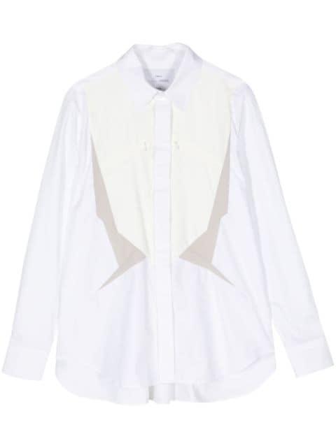 long-sleeve cotton-blend shirt by FUMITO GANRYU