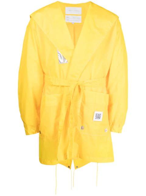 reflective panel hoodied raincoat by FUMITO GANRYU
