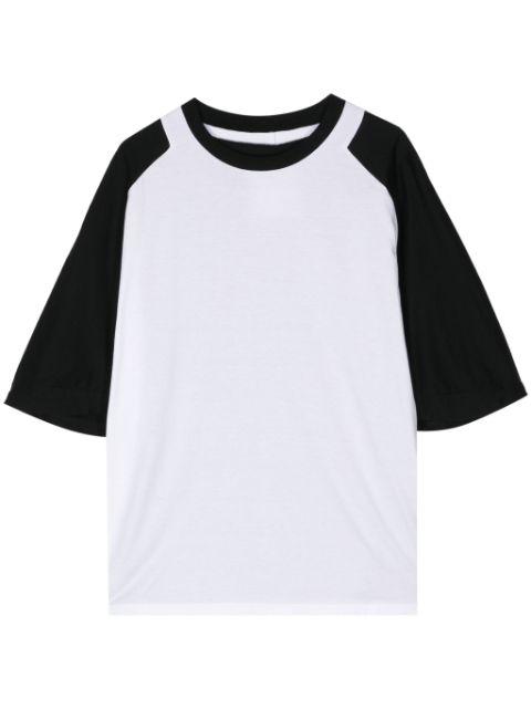 two-tone cotton T-shirt by FUMITO GANRYU