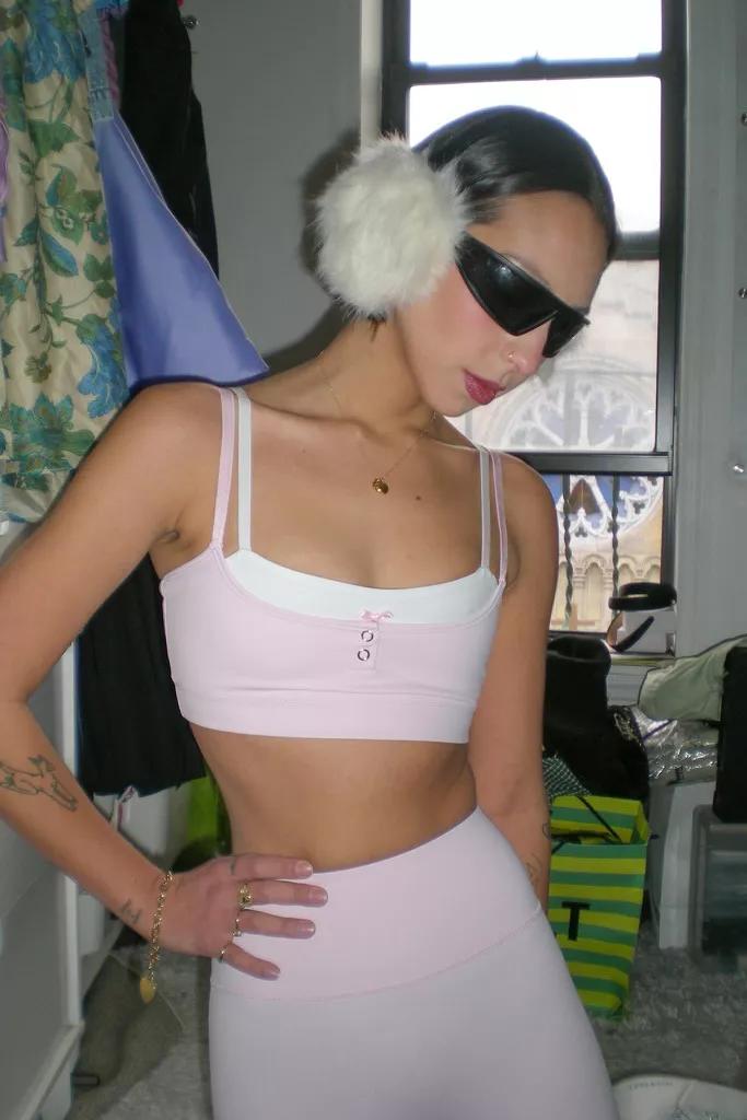 FUN+CUTE Sugar Snap Layered Sports Bra by FUN+CUTE