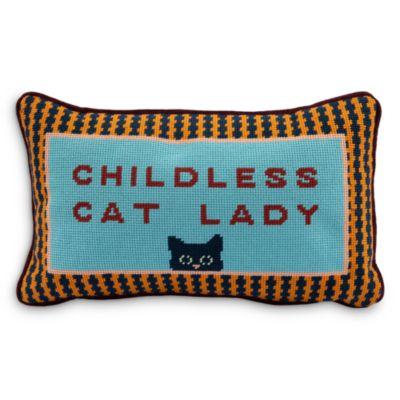 Childless Cat Lady Needlepoint Pillow by FURBISH STUDIO
