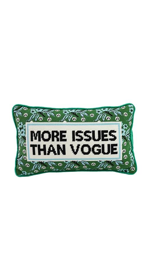 Furbish Studio More Issues Needlepoint Pillow in Green by FURBISH STUDIO