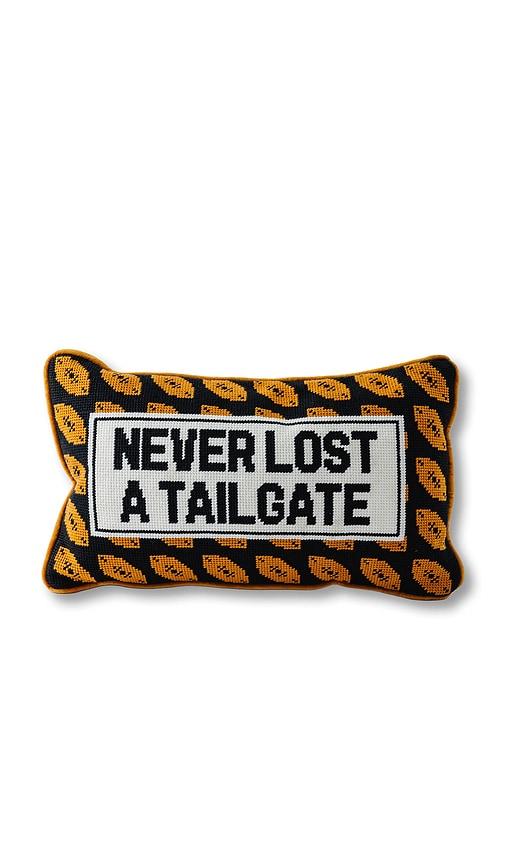 Furbish Studio Never Lost A Tailgate Needlepoint Pillow in Burnt Orange by FURBISH STUDIO