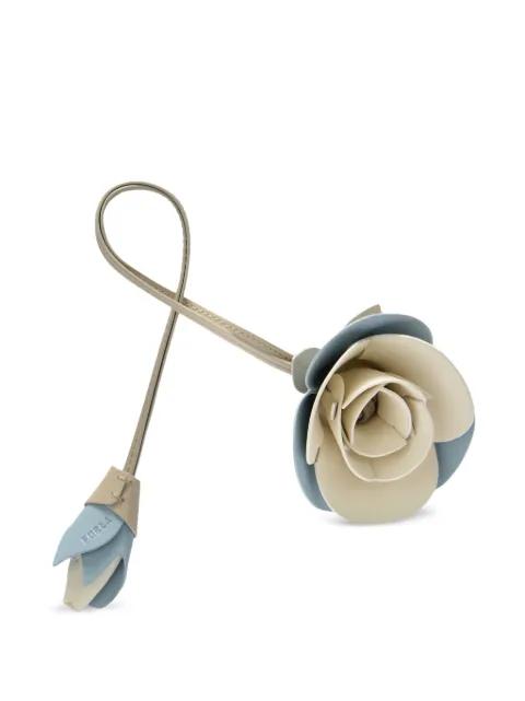 Allegra rose leather bag charm by FURLA