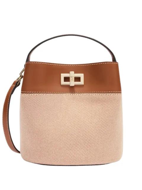 Amelia stripe detail bucket bag by FURLA