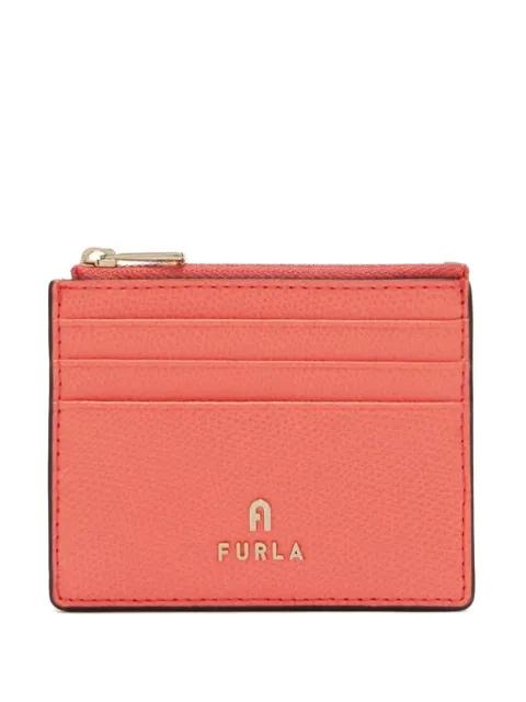 Camelia textured logo card case wallet by FURLA