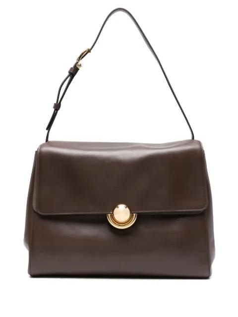 Domus circular-detail leather shoulder bag by FURLA