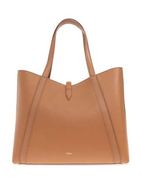 Goccia leather-panelled clasp tote bag by FURLA