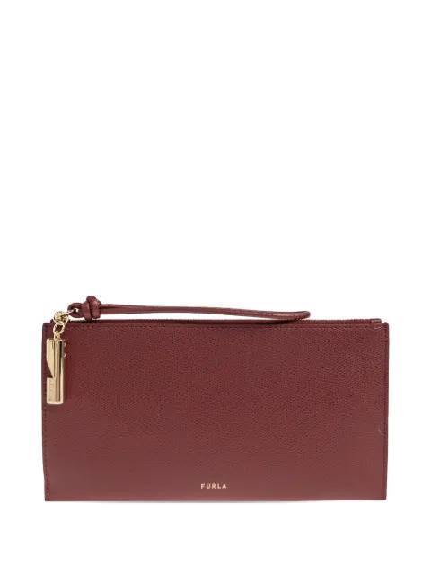 Iride grained leather clutch bag by FURLA
