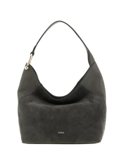 Lara suede-panel shoulder bag by FURLA