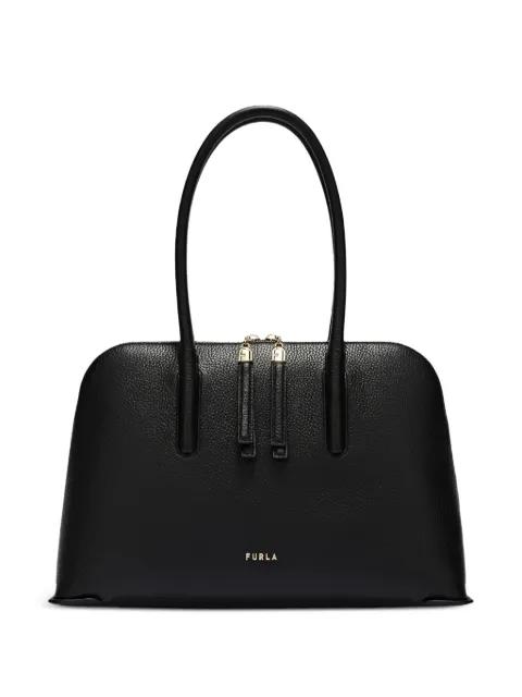 M Atmosfera Dome leather tote bag by FURLA
