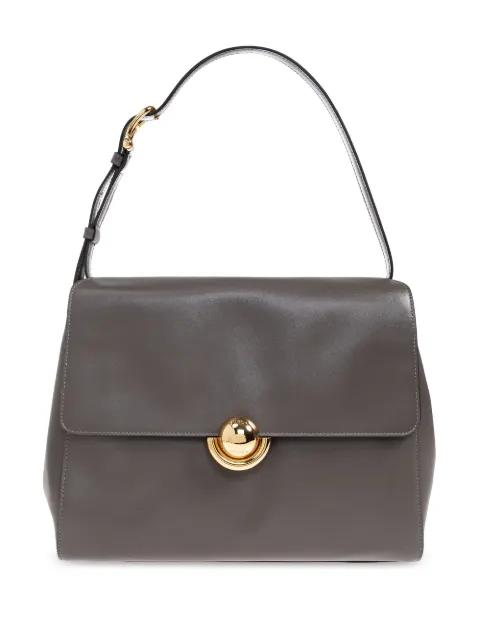 circular-detail leather tote bag by FURLA