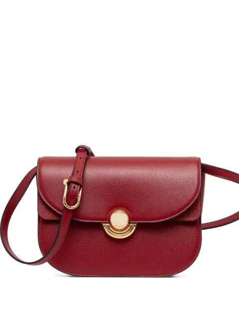 curved-flap leather shoulder bag by FURLA