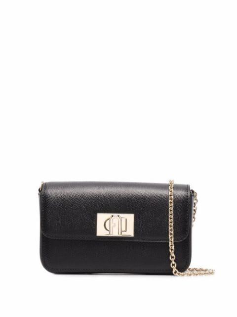 foldover leather satchel bag by FURLA