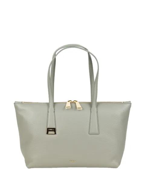 grainy-leather tote bag by FURLA