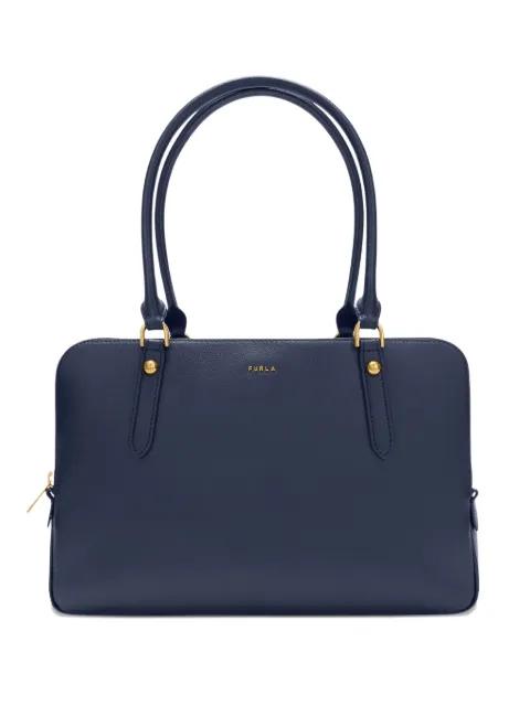 large Boston zip leather tote bag by FURLA