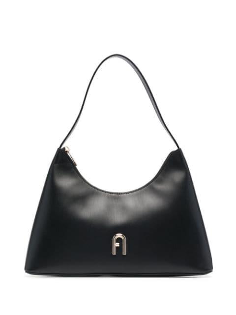 logo-plaque leather shoulder bag by FURLA
