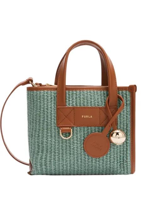 mini Divide It woven tote bag by FURLA