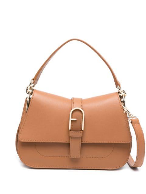 mini Flow logo-plaque leather clutch bag by FURLA