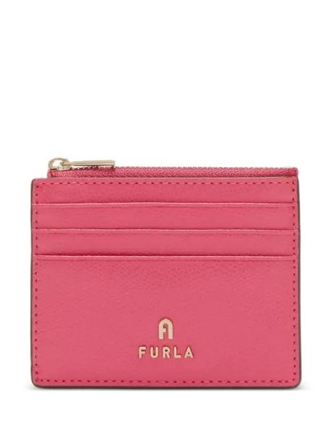small Camelia textured logo cardholder by FURLA