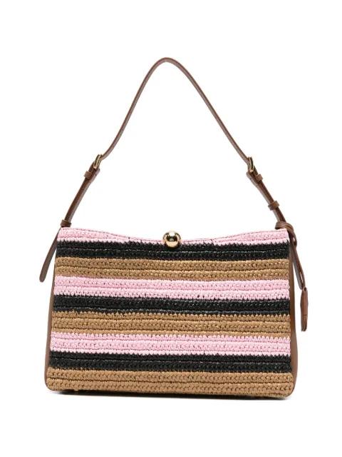 striped woven shoulder bag by FURLA