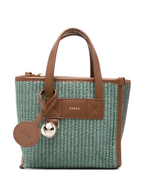 woven leather-trim mini bag by FURLA