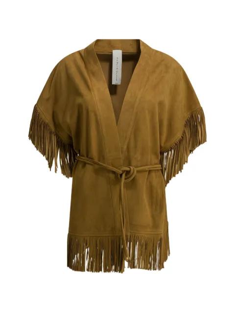 fringed suede coat by FURLING BY GIANI