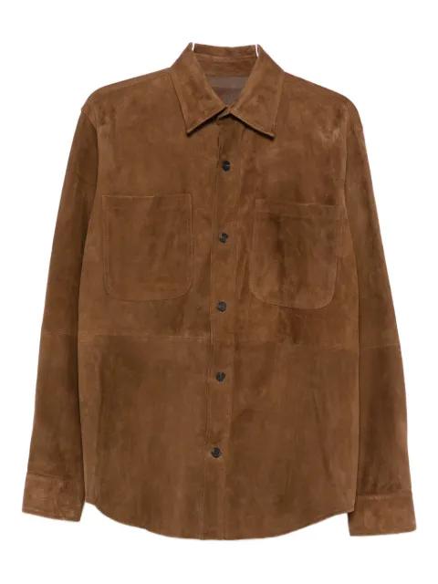 button-front suede overshirt by FURSAC