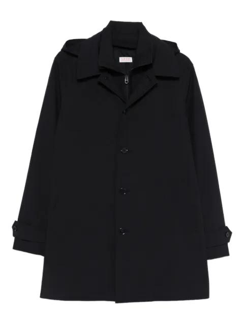 button hoodied parka by FURSAC