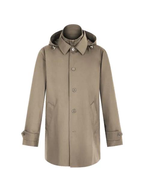 hoodied button-fastening parka by FURSAC