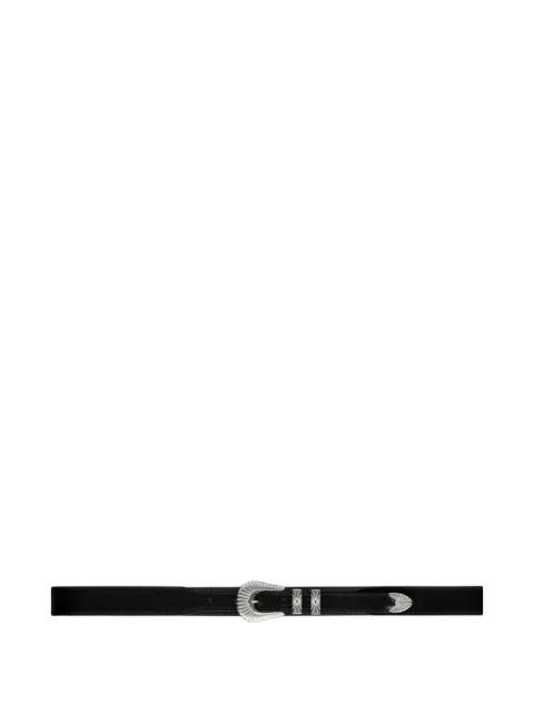 leather silver-buckle belt by FURSAC