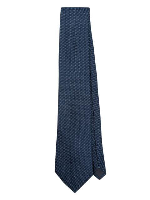 polka dot-embroidered silk tie by FURSAC