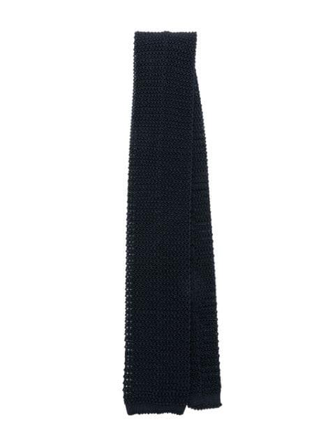 square-tip knitted silk tie by FURSAC