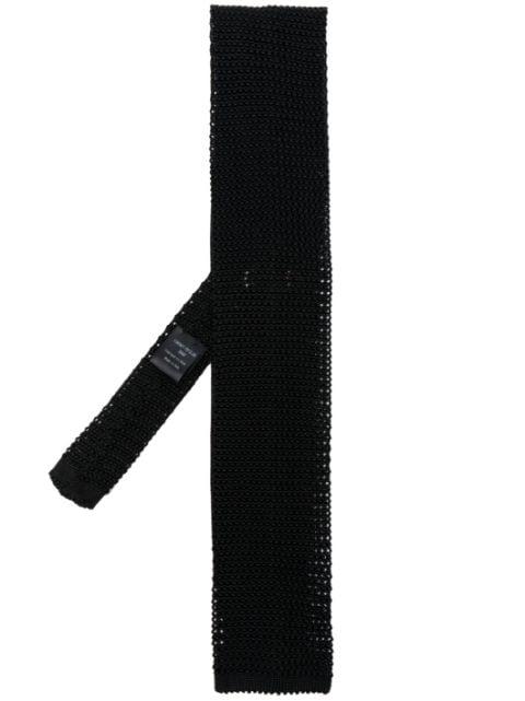 square-tip knitted silk tie by FURSAC