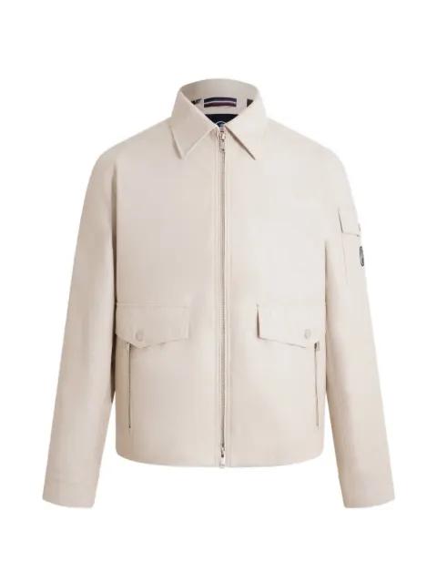 Fralis Chambray patch-pockets bomber jacket by FUSALP