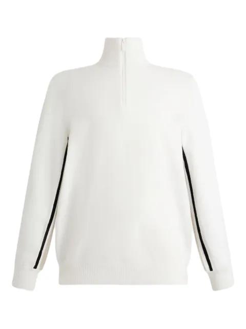 intarsia-striped half-zip sweater by FUSALP