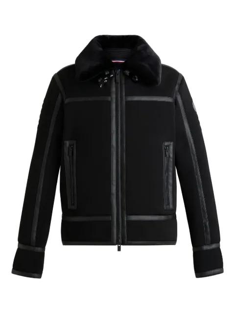 leather-trimmed bomber jacket by FUSALP