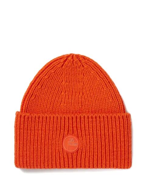 ribbed logo-badge knitted beanie by FUSALP