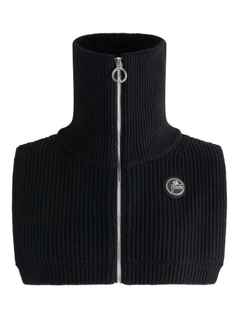 zip-up ribbed bib scarf by FUSALP