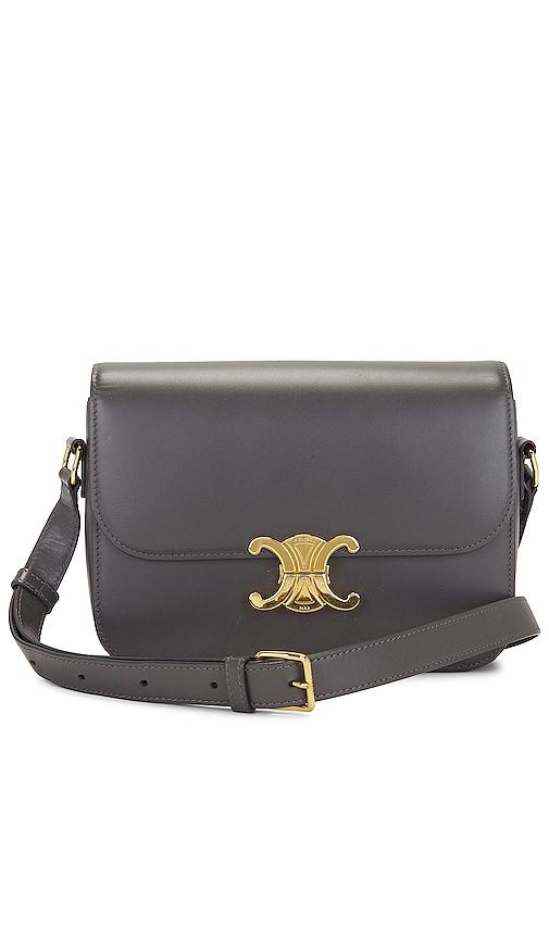 FWRD Renew Celine Triomphe Shoulder Bag in Black by FWRD RENEW