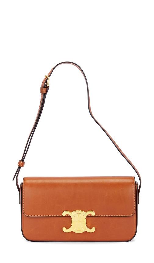 FWRD Renew Celine Triomphe Shoulder Bag in Brown by FWRD RENEW