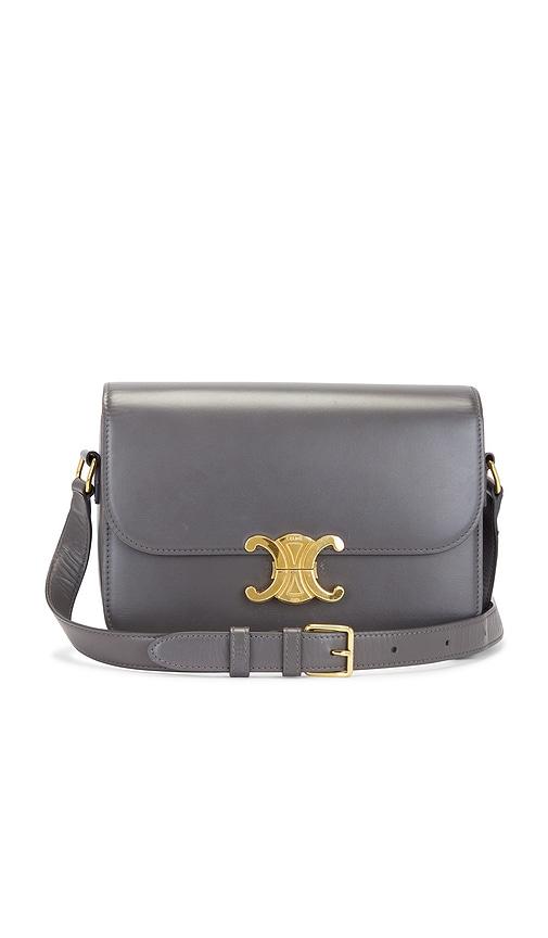 FWRD Renew Celine Triomphe Shoulder Bag in Grey by FWRD RENEW