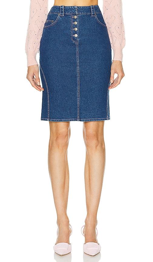 FWRD Renew Dior Denim Skirt in Denim-Dark by FWRD RENEW