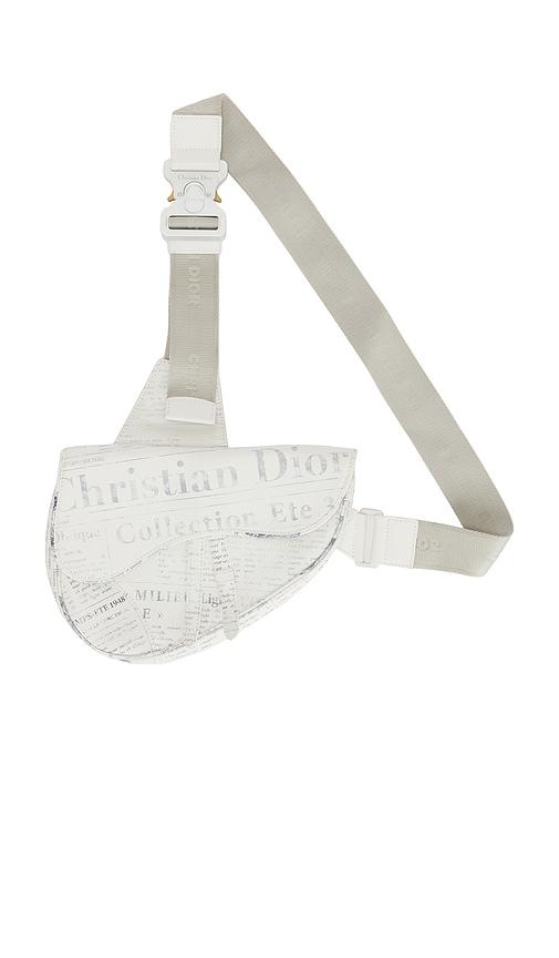 FWRD Renew Dior Newspaper Saddle Bag in White by FWRD RENEW