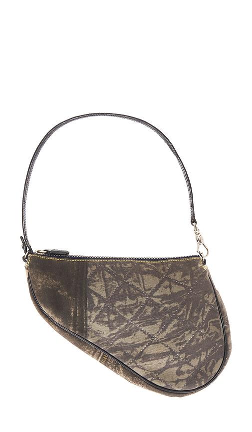 FWRD Renew Dior Vintage Denim Saddle Bag in Blue,Brown by FWRD RENEW