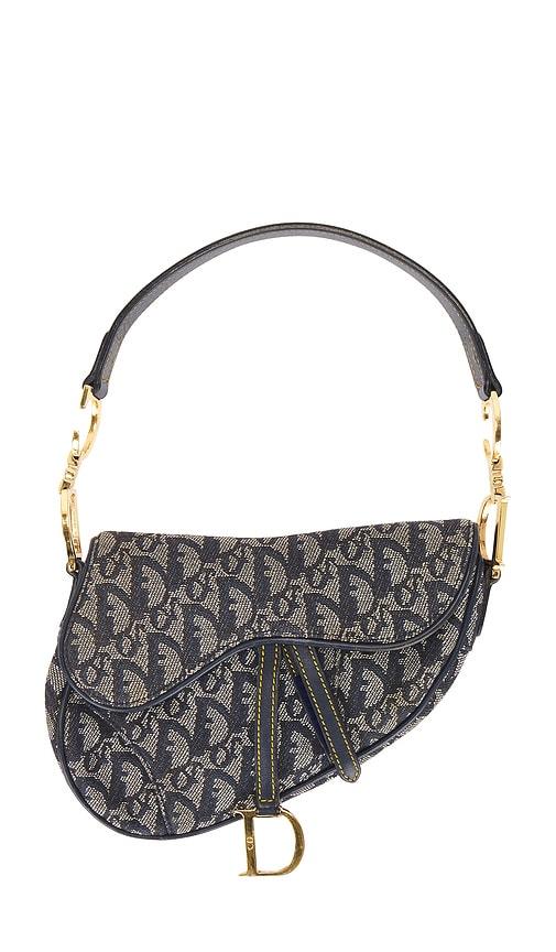 FWRD Renew Dior Vintage Diorissimo Saddle Bag in Blue by FWRD RENEW FWRD Renew Dior Vintage Diorissimo Saddle Bag in Blue by FWRD RENEW