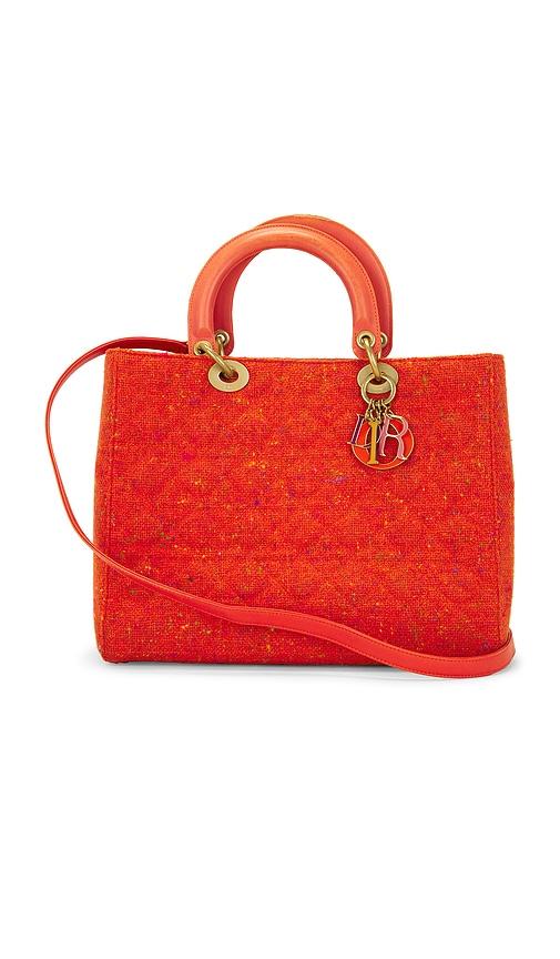 FWRD Renew Dior Wool Cannage Lady Handbag in Orange by FWRD RENEW