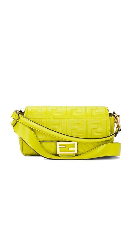 FWRD Renew Fendi Embossed FF Baguette Shoulder Bag in Green by FWRD RENEW