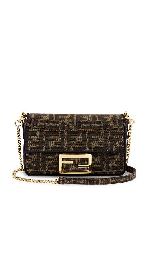 FWRD Renew Fendi FF 1974 Mini Baguette Shoulder Bag in Brown by FWRD RENEW