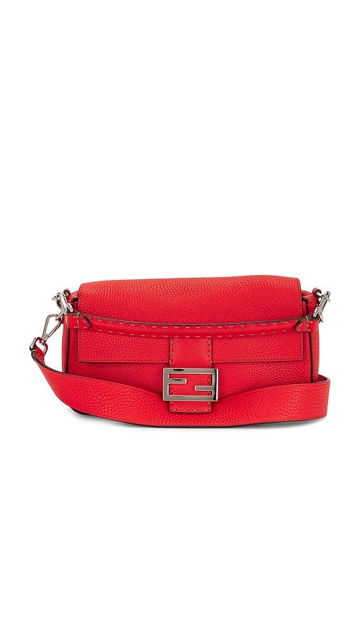 FWRD Renew Fendi Selleria Baguette Shoulder Bag in Red by FWRD RENEW